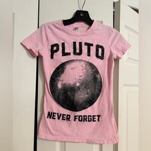 Pink 'Pluto Never Forget' Graphic Tee